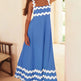 Flowers Print Wavy Pattern Suspender Long Dress For Women Fashion A-Line Beach Dresses Womens Clothing - EX-STOCK CANADA