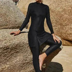 Pure Color Long-sleeved Trousers Fully Surrounded Conservative Beach Surfing Sunscreen ArabSwimsuit - EX-STOCK Canada