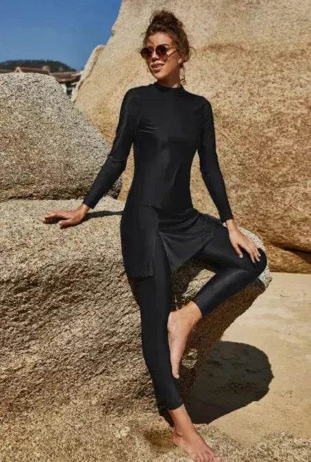 Pure Color Long-sleeved Trousers Fully Surrounded Conservative Beach Surfing Sunscreen ArabSwimsuit - EX-STOCK Canada
