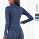 Fashion Slim fit Zipper High neck Denim Jacket for women - EX-STOCK CANADA