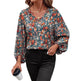 Women's V-neck Lantern Long Sleeve Shirt Autumn casual blouse top - EX-STOCK Canada