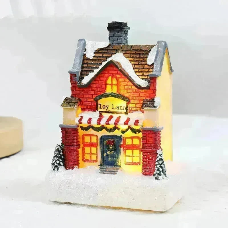 Christmas Decorations Resin Small House Luminous Ornaments - EX-STOCK CANADA
