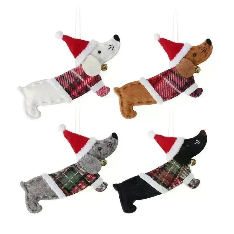 Christmas Decorations Dressing Sausage Dog Small Pendant - EX-STOCK CANADA