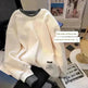Women Round-neck With Fleece Lining Thick Fake Two Pieces Long Sleeve Loose Hoodie Sweatshirt - EX-STOCK CANADA