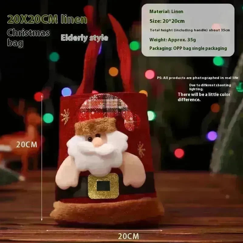 Christmas Candy Gift Tote Bag For Kids Funny Creative Santa Claus Elk Snowman Bear Handbag Small Christmas Tree Decoration Bags - EX-STOCK CANADA