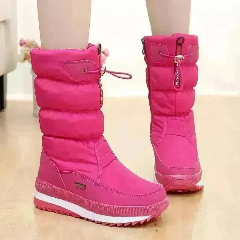 Winter New Plus Velvet Thick Cotton Shoes Thermal Middle Tube Waterproof Non-slip Boots - EX-STOCK CANADA