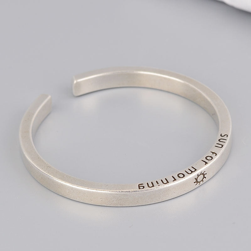 Silver Vintage Distressed Sun Moon Couple Bracelet - EX-STOCK Canada