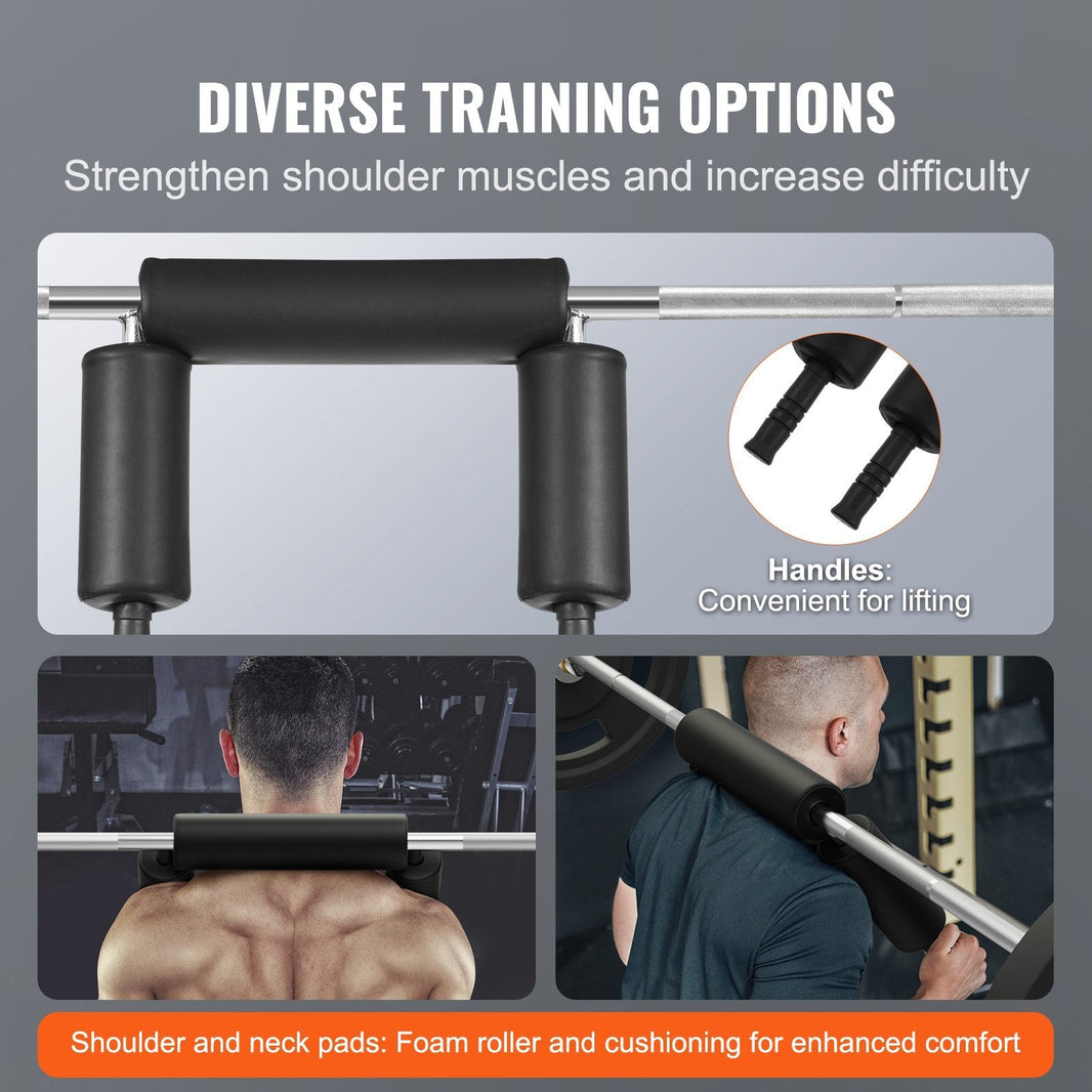 Safety Squat Bar, 700 LBS Fitness Squat  Bar, Safety Squat Bar Attachment With Shoulder And Arm Pads, 28mm Diameter Weight Bar, Ideal For Front Squats, Lunges, Rehab, Physical Therapy EX-STOCK