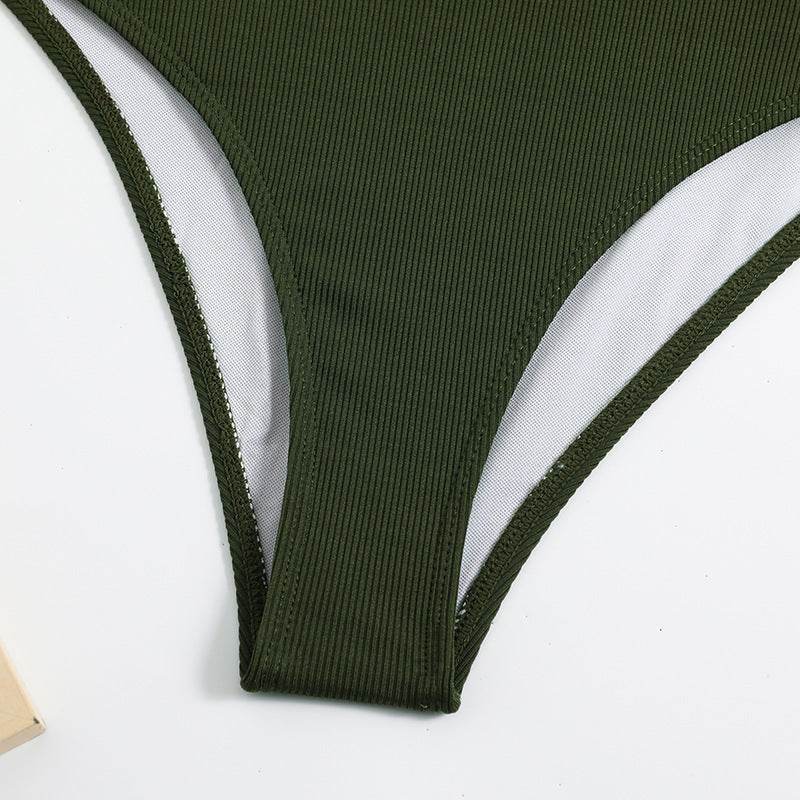 Split Swimsuit Leopard Splicing Strapless - EX-STOCK Canada