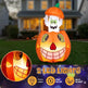 2.8 FT Halloween Inflatables Animated Pumpkin Ghost, Outdoor Decorations Blow Up Yard Decor With Built-in LEDs For Indoor Party Garden Lawn Decor - EX-STOCK Canada