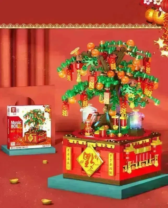 DIY Building Blocks Music Box Christmas Tree Model Desktop Decoration Ornaments Gift Box For Woman Kids Present New Year Gifts - EX-STOCK CANADA