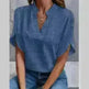 Summer Short-sleeved Chiffon Shirt New V-neck blouse Women's Casual Versatile Clothing Evening Tops for Women - EX-STOCK CANADA