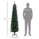 6FT Artificial Snow Dipped Christmas Tree Xmas Pencil Tree Holiday Home Indoor Decoration With Foldable Black Stand, Green EX-STOCK Canada 