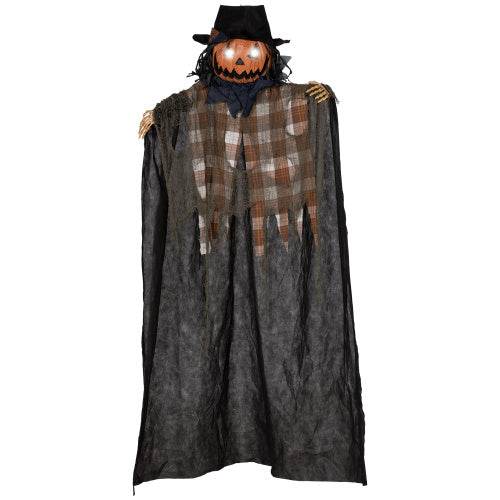 HOMCOM 6 Life Size Halloween Hanging Pumpkin Ghost Decoration, Light-up Eyes And Creepy Talking, Sound Activated Prop For Indoor Or Covered Outdoor Porch, Battery Operated - EX-STOCK Canada