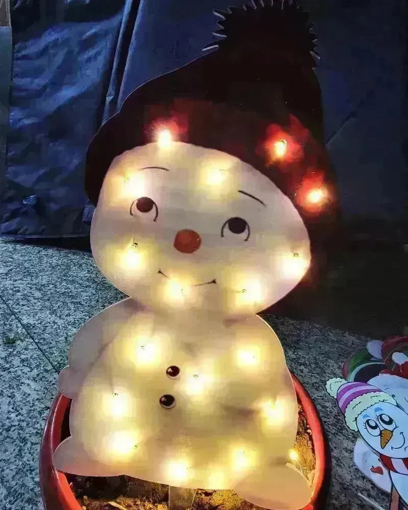 Christmas Scene Decoration With LED Lights Christmas Snowman Ornaments - EX-STOCK CANADA