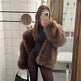 Classy Fashionable Winter Plain Huge Faux Fur Coat for Ladies - EX-STOCK Canada