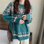 Loose Jacquard Christmas Sweater - EX-STOCK Canada