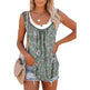 Casual Spring And Summer Tops Printed Sleeveless Pleating Vest T-shirt For Women - EX-STOCK Canada