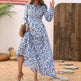 Elegant ladies Spring And Autumn Long Sleeve Floral maxi Dress - EX-STOCK Canada