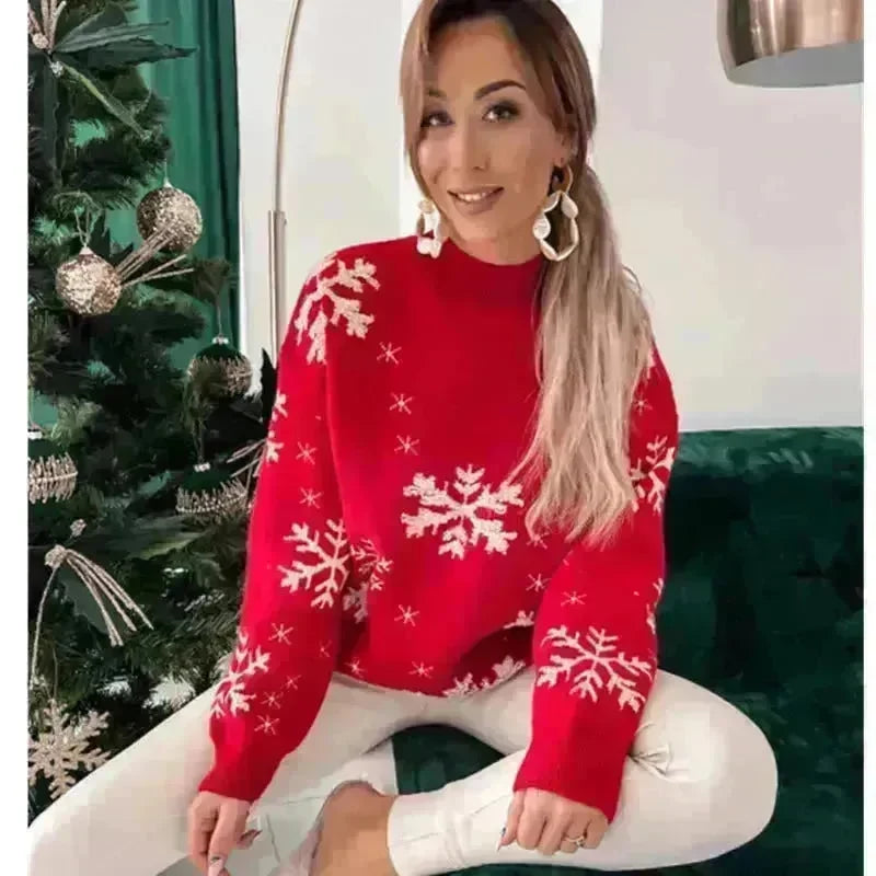 Fall Winter Knitted Cashmere Crewneck Ugly Christmas Sweater Pullover for women - EX-STOCK CANADA