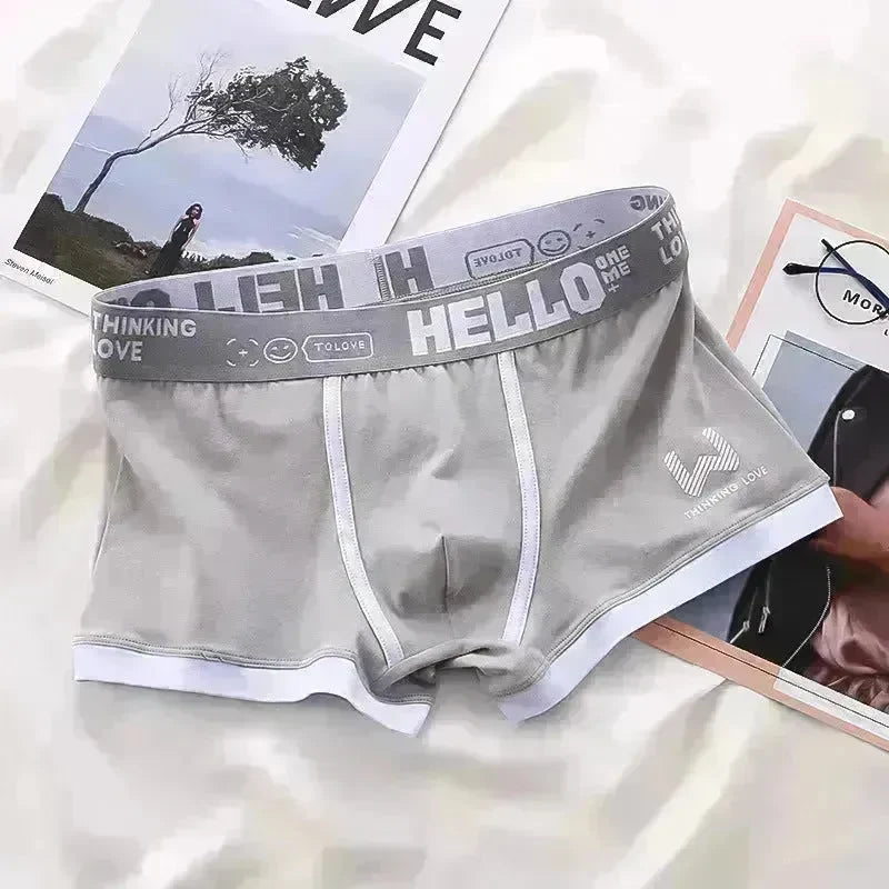 Men's Cotton  Boxer Briefs Trendy Breathable Low waist underwear - EX-STOCK CANADA
