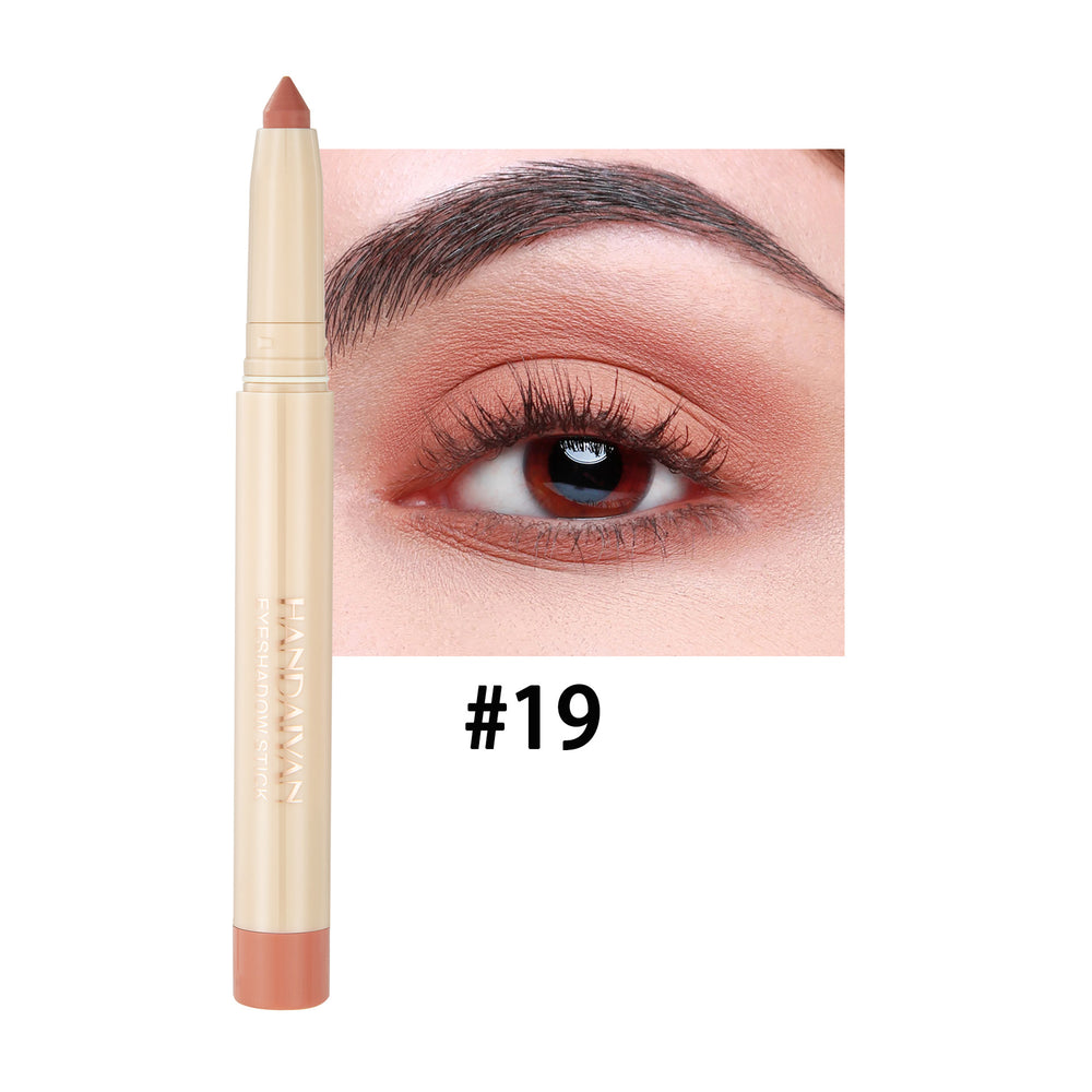 Makeup pencil with an eye close-up showing color match, labeled '#19'.
