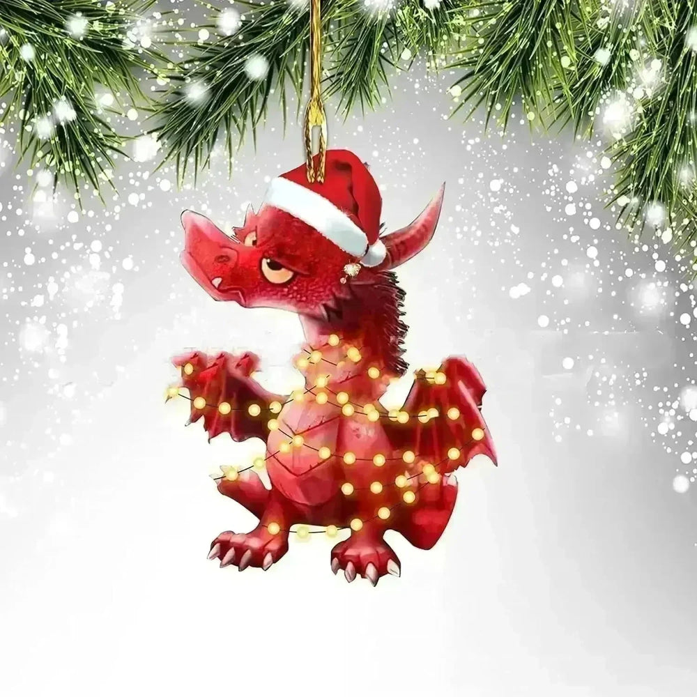 Dinosaur Dragon Egg Christmas Decorations Pendant Acrylic - EX-STOCK CANADA