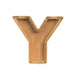 Wooden letter 'Y' on a white background
