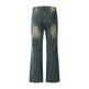 Washing Indentation Denim Bootcut Jeans Pants Men - EX-STOCK Canada
