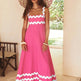 Flowers Print Wavy Pattern Suspender Long Dress For Women Fashion A-Line Beach Dresses Womens Clothing - EX-STOCK CANADA