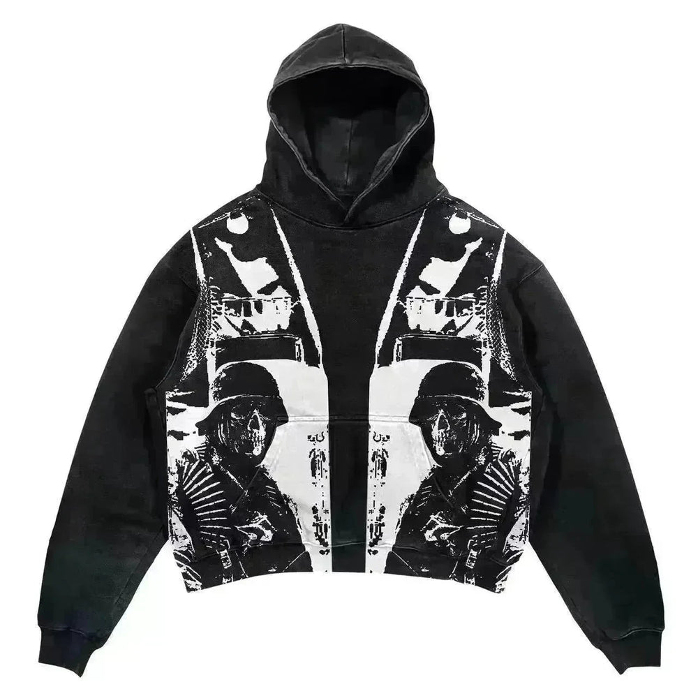 Men Skull Gothic Vintage Hoodie Sweatshirt Pullover top - EX-STOCK CANADA