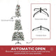 9-foot Pencil Snow Flocked Artificial Christmas Tree With 1350 Pine Realistic Branches, Pine Cones, Red Berries, Auto Open, Green EX-STOCK Canada 
