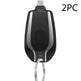 Black car key fob with silver accents on a white background, labeled '2PC'.