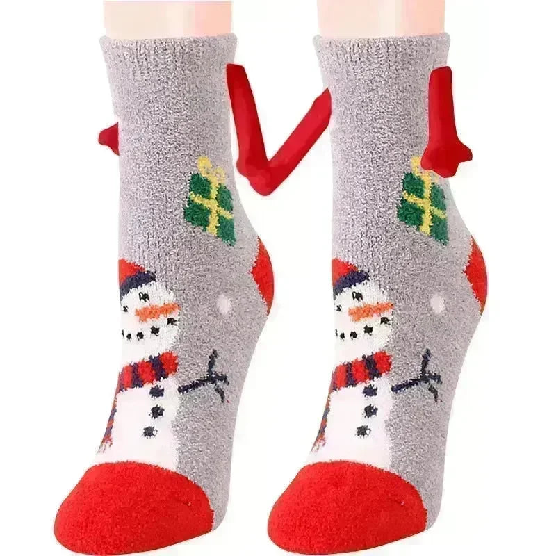 Soft Carton Christmas-themed Fleece Winter Home socks for Women - EX-STOCK CANADA