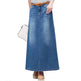 Women's Plus Size Mid-length A- Line Denim Skirt Denim long skirt maxi jean skirt - EX-STOCK Canada