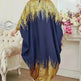 Fashion Embellish Fancy Abaya Middle East Print Color Contrast Patchwork Bat Sleeve Width Loose Summer Long Sleeve Dress - EX-STOCK CANADA