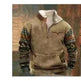 Long Sleeved Half Zippered Printed Casual Pocket Pullover Half Zipper Sweatshirt - EX-STOCK CANADA