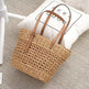Large Capacity Fashion Urban Simple White Khaki Straw Braided shopper Beach Bag - EX-STOCK CANADA