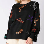 Women's Halloween Skull Sequined Sweater Loose - EX-STOCK Canada