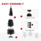 6 Pencil Christmas Tree, Slim Artificial Xmas Tree With Realistic Branches, Sturdy Metal Stand, Black EX-STOCK Canada 