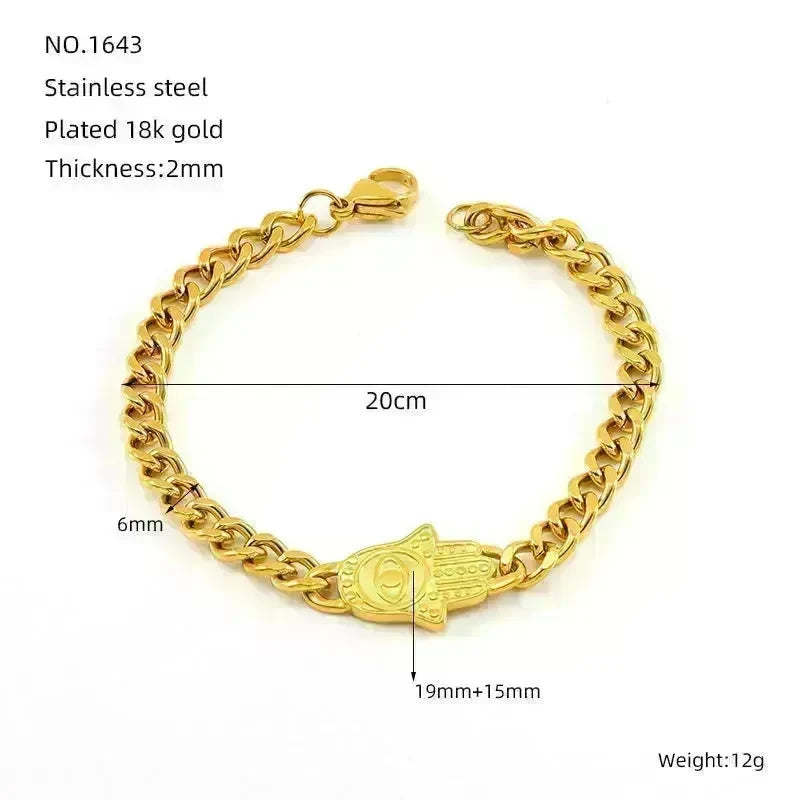 Fashion Stainless Steel Cuban Link Chain Bracelet Numbers - EX-STOCK CANADA