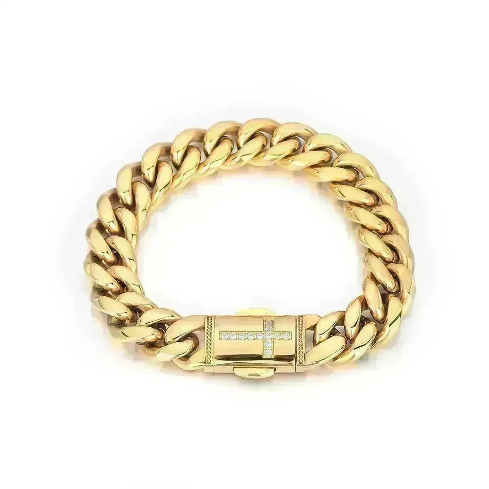 Stainless Steel Cuban Link Chain Personality Bracelet - EX-STOCK CANADA