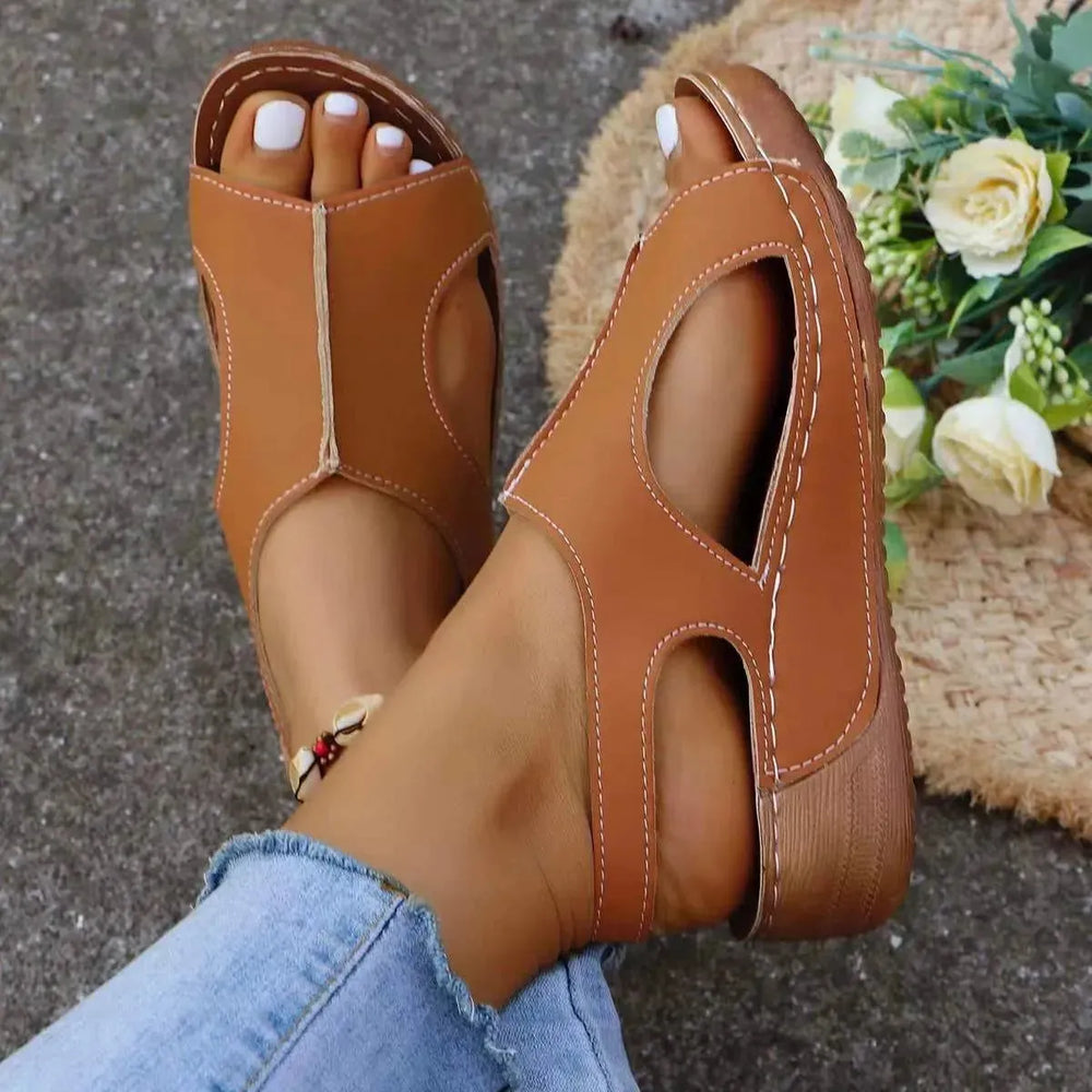 New Summer Wedges Sandals With Elastic Band Design Casual Fish Mouth Shoes For Women - EX-STOCK CANADA