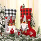 Plaid Three-dimensional Couple Faceless Doll Christmas Stockings Christmas Eve Gift Bag Candy Bag - EX-STOCK CANADA
