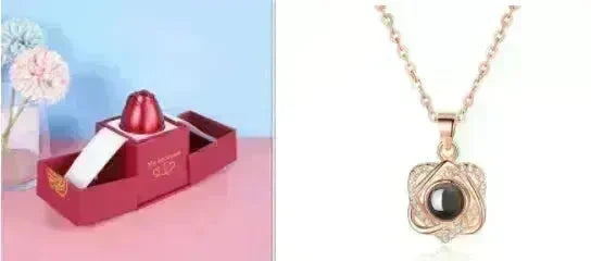 Hot Valentine's Day Gifts Metal Rose Jewelry Gift Box Necklace For Wedding Girlfriend Necklace Gifts - EX-STOCK CANADA