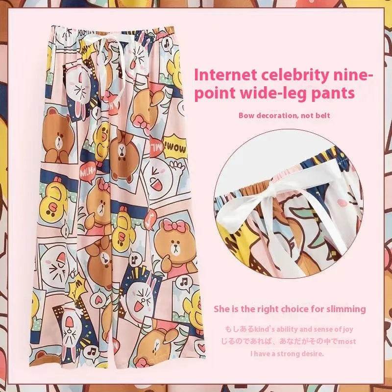 Cotton Silk Pajama Lounge trouser Pants Summer Women - EX-STOCK Canada