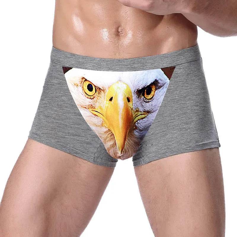Printed Wolf Head Big Bird Men's Boxer Briefs Underwear - EX-STOCK Canada
