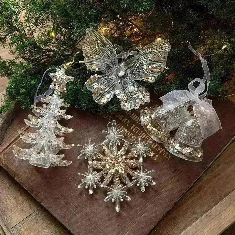 Christmas Decorations Sequins Acrylic Transparent Pendant - EX-STOCK CANADA