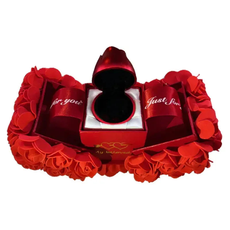 Valentines Day Gift Soap Rose Gift Box Crystal Pendant Necklace Eternal Flower Jewelry Box Set Wedding Birthday Gift For Girlfriend - EX-STOCK CANADA