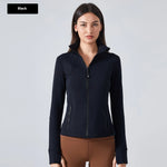 Long Sleeve Workout Tops for Women Halter Neck Zip Up gym top - EX-STOCK CANADA